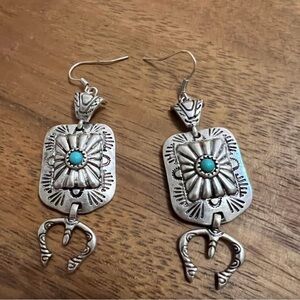 Silver and Turquoise Dangle Earrings